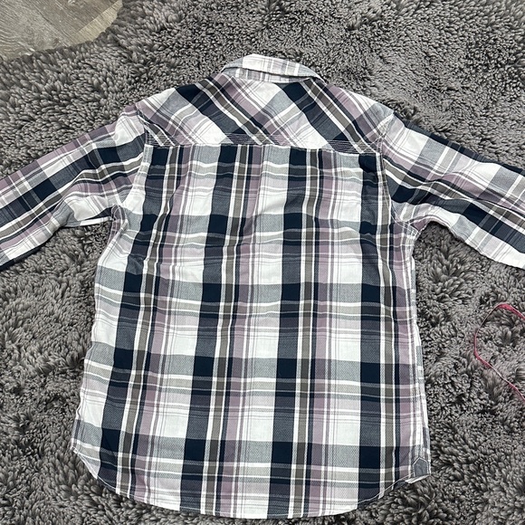 BKE Men's Casual Plaid Shirt - Gray, and White. - Picture 7 of 7